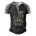 Maga King Make America Great Again Retro American Flag Men's Henley Raglan T-Shirt Black Grey