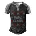 Mama Claus Christmas Ugly Sweater Men's Henley Shirt Raglan Sleeve 3D Print T-shirt Black Grey