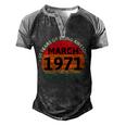 March 1971 50 Years Old Retro Vintage 50Th Birthday V2 Men's Henley Shirt Raglan Sleeve 3D Print T-shirt Black Grey