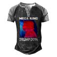 Mega King Usa Flag Proud Ultra Maga Trump 2024 Anti Biden Men's Henley Raglan T-Shirt Black Grey