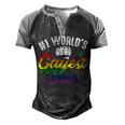 Mens 1 Worlds Gayest Dad Funny Fathers Day Lgbt Pride Rainbow 14 Shirt Men's Henley Shirt Raglan Sleeve 3D Print T-shirt Black Grey