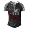 Mens Dad A Real American Hero Daddy Gun Rights Ar-15 4Th Of July Men's Henley Shirt Raglan Sleeve 3D Print T-shirt Black Grey