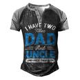 Mens I Have Two Titles Dad And Uncle Funny Grandpa Fathers Day V2 Men's Henley Shirt Raglan Sleeve 3D Print T-shirt Black Grey