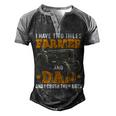 Mens I Have Two Titles Farmer Dad Fathers Day Tractor Farmer Gift V3 Men's Henley Shirt Raglan Sleeve 3D Print T-shirt Black Grey