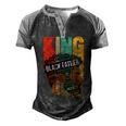 Mens Strong Black King Juneteeth African American Father Day 23 Shirt Men's Henley Shirt Raglan Sleeve 3D Print T-shirt Black Grey