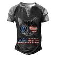 Meowica Funny Cat Patriotic Usa Shirt American Flag 544 Trending Shirt Men's Henley Shirt Raglan Sleeve 3D Print T-shirt Black Grey