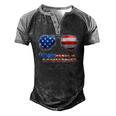 Merica Sunglasses 4Th Of July Patriotic American Flag Men's Henley Raglan T-Shirt Black Grey