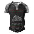 Motorcycle Ugly Christmaser Xmas 471 Shirt Men's Henley Shirt Raglan Sleeve 3D Print T-shirt Black Grey