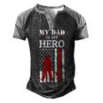 My Dad Is My Hero-Firefighter Dad Fathers Day 4Th Of July Men's Henley Shirt Raglan Sleeve 3D Print T-shirt Black Grey