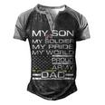 My Son My Soldier Hero Proud Army Dad 702 Shirt Men's Henley Shirt Raglan Sleeve 3D Print T-shirt Black Grey