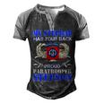 My Stepdad Has Your Back Proud Army 685 Shirt Men's Henley Shirt Raglan Sleeve 3D Print T-shirt Black Grey