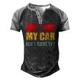 Mens No My Car Isnt Done Yet Vintage Car Mechanic Garage Auto Men's Henley Raglan T-Shirt Black Grey