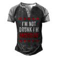 Im Not Drunk Im American 4Th Of July Tee Men's Henley Raglan T-Shirt Black Grey