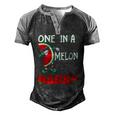One In A Melon Daddy Dabbing Watermelon Men's Henley Raglan T-Shirt Black Grey