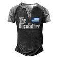 The Ouzo Father Greek Flag Men's Henley Raglan T-Shirt Black Grey
