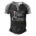 Papa Claus Family Santa Pajamas Christmas Idea Men's Henley Raglan T-Shirt Black Grey