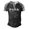 Mens Papa Definition Noun Nutrition Fathers Day Grandpa Men's Henley Raglan T-Shirt Black Grey