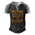 Mens Papou Is My Name Spoiling Is My Game Fathers Day Men's Henley Raglan T-Shirt Black Grey