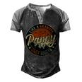 Pappy Like A Grandpa Only Cooler Vintage Retro Fathers Day Men's Henley Raglan T-Shirt Black Grey