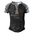 Peace Love Cats Animal Lover Gift For Cat Lover Men's Henley Shirt Raglan Sleeve 3D Print T-shirt Black Grey