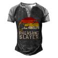 The Pheasant Slayer Pheasant Hunting Bird Hunter Men's Henley Raglan T-Shirt Black Grey