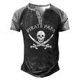 Pirate Papa Halloween Costume For Dad Men's Henley Raglan T-Shirt Black Grey