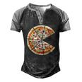 Pizza Pie And Slice Dad And Son Matching Pizza Father’S Day Men's Henley Shirt Raglan Sleeve 3D Print T-shirt Black Grey