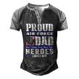 Proud Air Force Dad US Air Force Veteran Military Pride Men's Henley Raglan T-Shirt Black Grey