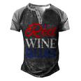 Red Wine Blue 4Th Of July Wine Red White Blue Wine Glasses V2 Men's Henley Shirt Raglan Sleeve 3D Print T-shirt Black Grey