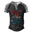 Womens Red Wine And Blue V-Neck Men's Henley Raglan T-Shirt Black Grey