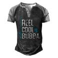 Reel Cool Bubba Fishing Fathers Day Fisherman Bubba Men's Henley Raglan T-Shirt Black Grey