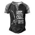 Mens Reel Cool Dad Fishing Daddy Mens Fathers Day Idea Men's Henley Raglan T-Shirt Black Grey