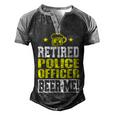 Retired Police Officer Beer Me Retirement Men's Henley Raglan T-Shirt Black Grey