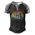 Retro Girl Dad Proud Father Love Dad Of Girls Vintage Men's Henley Raglan T-Shirt Black Grey