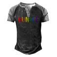 Retro Vintage Guncle Pride Uncle Gay Family Matching Lgbtq Men's Henley Raglan T-Shirt Black Grey