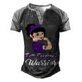 Rett Syndrome Warrior Purple Women Purple Ribbon Rett Syndrome Rett Syndrome Awareness Men's Henley Shirt Raglan Sleeve 3D Print T-shirt Black Grey