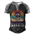 Rett Syndrome Warrior Skull Women Vintage Purple Ribbon Rett Syndrome Rett Syndrome Awareness V2 Men's Henley Shirt Raglan Sleeve 3D Print T-shirt Black Grey