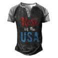 Rose In The Usa Cute Drinking 4Th Of July Men's Henley Raglan T-Shirt Black Grey