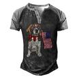 Smart Beagle Patriotic Memorial Day 4Th Of July Usa Flag Men's Henley Raglan T-Shirt Black Grey