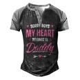 Sorry Boys My Heart Belongs To Daddy Girls Valentine Men's Henley Raglan T-Shirt Black Grey