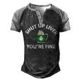 St Patricks Day Drinking Shut Up Liver Youre Fine Men's Henley Raglan T-Shirt Black Grey