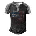 I Stand For This Flag Because Our Heroes Rest Beneath Her 4Th Of July Men's Henley Raglan T-Shirt Black Grey