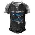 Mens Step-Dad Of The Birthday Boy Monster Truck Birthday Men's Henley Raglan T-Shirt Black Grey