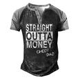 Straight Outta Money Cheer Dad Men's Henley Raglan T-Shirt Black Grey