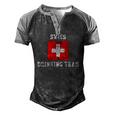Swiss Drinking Team National Pride Men's Henley Raglan T-Shirt Black Grey