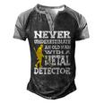 Treasure Hunter Metal Detecting Detectorist Dirt Fishing Men's Henley Raglan T-Shirt Black Grey