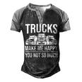 Truck Driver - Funny Big Trucking Trucker Men's Henley Shirt Raglan Sleeve 3D Print T-shirt Black Grey
