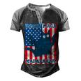 Ultra Maga Madafakas Cat American Flag Men's Henley Shirt Raglan Sleeve 3D Print T-shirt Black Grey