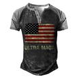 Ultra Maga United State Flag Men's Henley Shirt Raglan Sleeve 3D Print T-shirt Black Grey