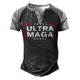 Ultra Maga United State Flag V3 Men's Henley Shirt Raglan Sleeve 3D Print T-shirt Black Grey